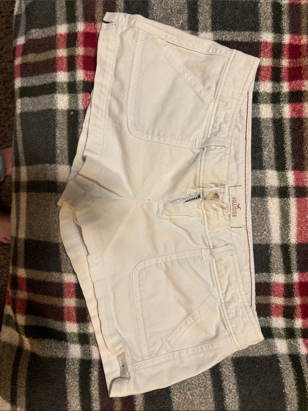 Hollister White Denim Low-Rise Jean Shorts